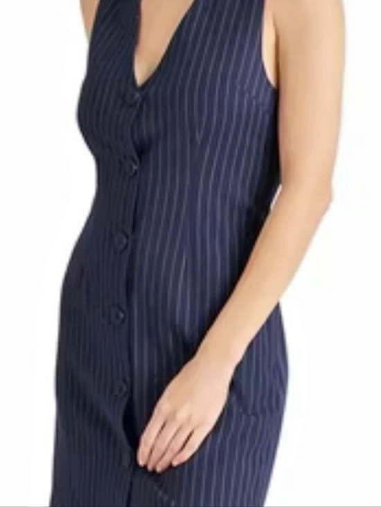 Steve Madden Dresses & Skirts - Steve Madden Pinstripe Sleeveless Button Front Dress Mini Dress Blue Medium